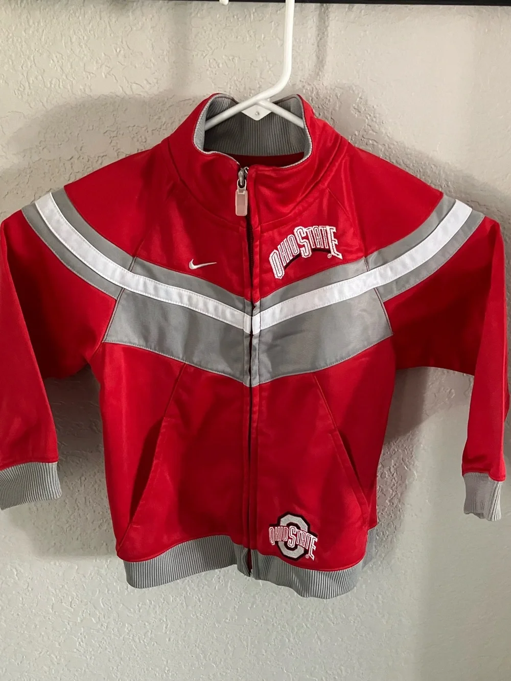 Nike Kids Red & Gray Ohio State Zip-Up Jacket